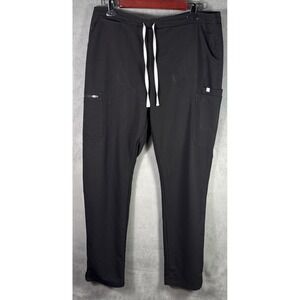 Figs Black Joggers with White Drawstring